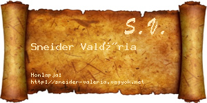 Sneider Valéria névjegykártya